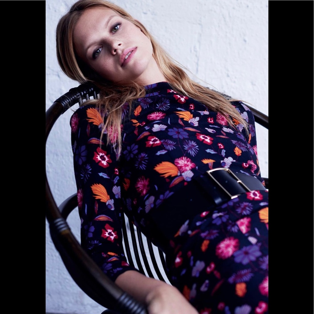 Ba&sh Maha High Neck Floral Modern Dress Size 0 XS